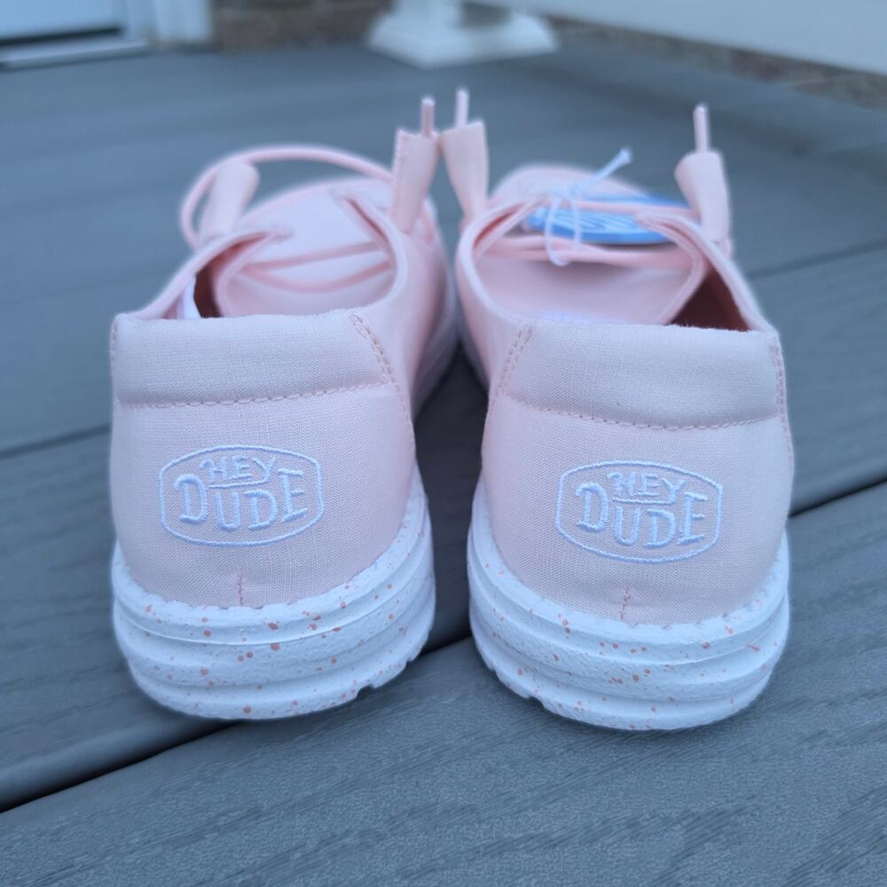 NWT, Hey Dude Women's Wendy Slub Canvas Shoes Pink, Size 8 - Picture 4 of 6
